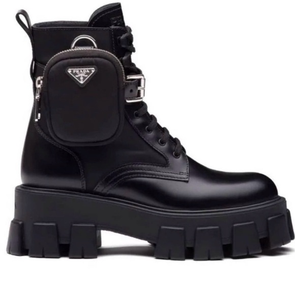 Women’s Prada Leather/Fur Combat boot with Ankle bags SIZE 8. - Picture 5 of 5